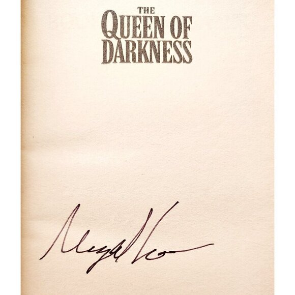 1998 Queen Of Darkness SIGNED 1st Edition Vampire Apocalyptic Fantasy Vtg PB F7 - Picture 2 of 4
